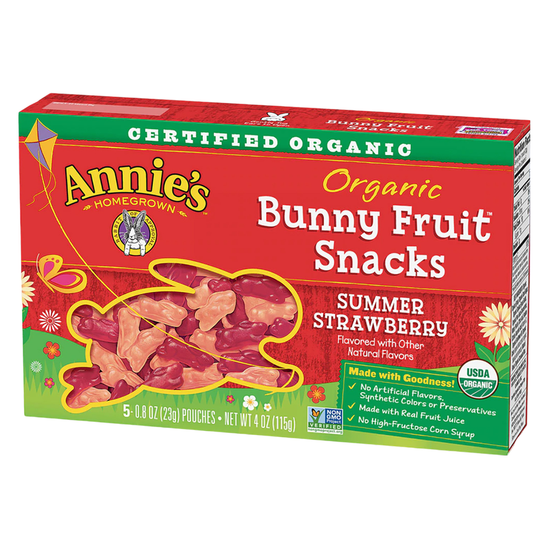 Annie's Homegrown Organic Summer Strawberry Bunny Fruit Snacks 5ct