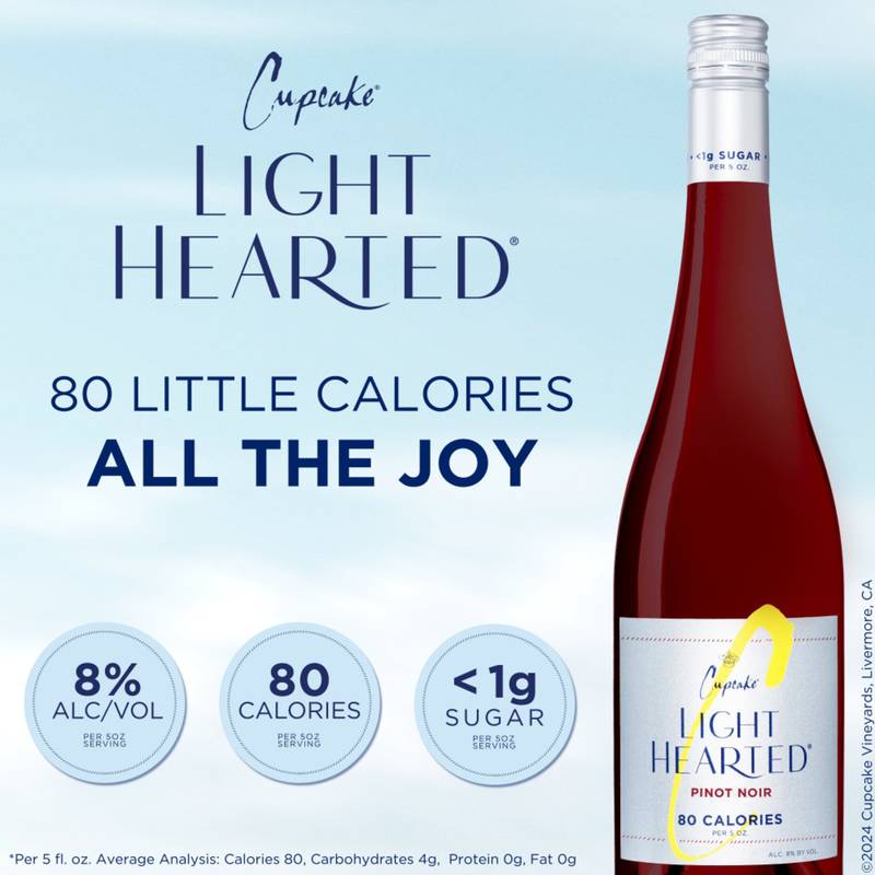 Cupcake® Vineyards Pinot Noir, Red Wine, California 2019, 1 ct, 750ml Bottle