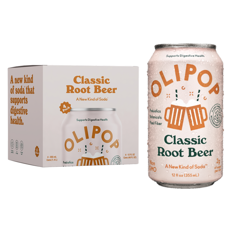 Olipop Classic Root Beer 4pk 12oz Can