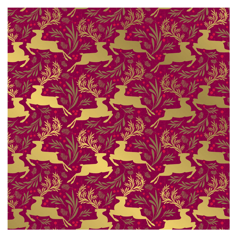 Wineberry Stags 9' Gift Wrap