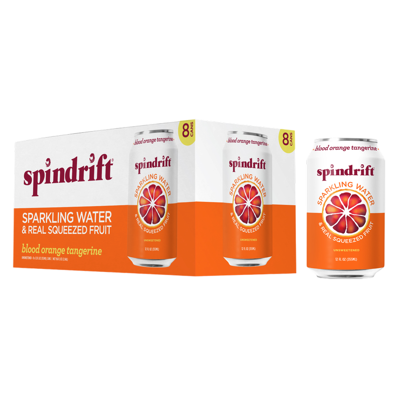 Spindrift Blood Orange Tangerine Sparkling Water 8pk 12oz Can