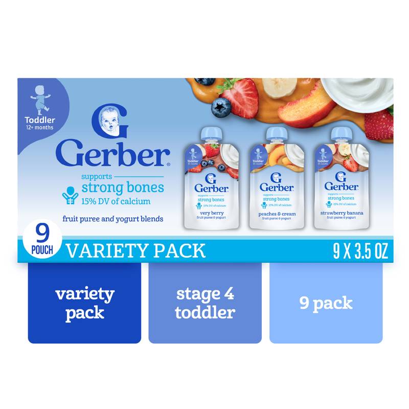 Gerber Fruit & Yogurt Pouches 9ct Variety Pack