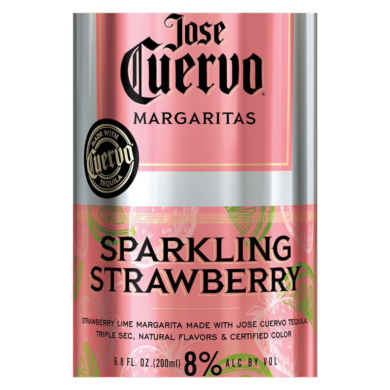 Jose Cuervo Sparkling Margarita Strawberry 4pk 200ml Can 8% ABV