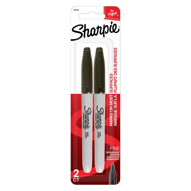 Sharpie Permanent Markers Fine Tip Black 2ct