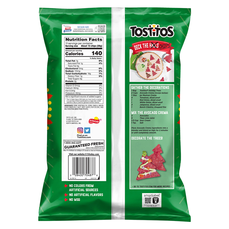 Tostitos Red Holiday Trees Tortilla Chips 11oz