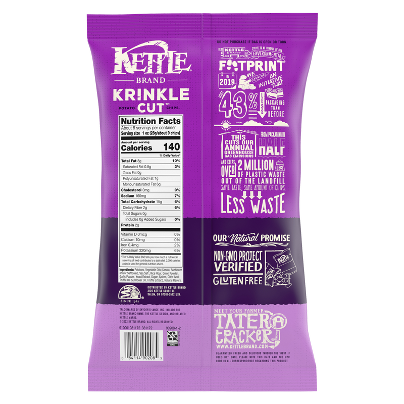 Kettle Brand Krinkle Cut Truffle and Sea Salt Chips 7.5oz
