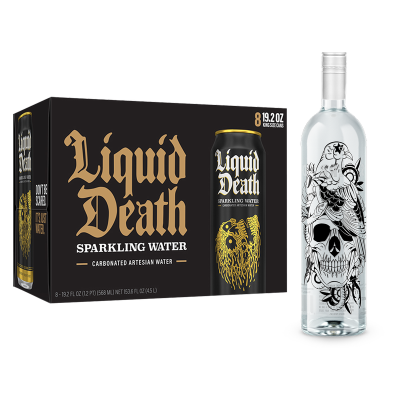 Superbird Blanco Tequila, Liquid Death Sparkling Water 8pk 19.2 oz King Size Cans
