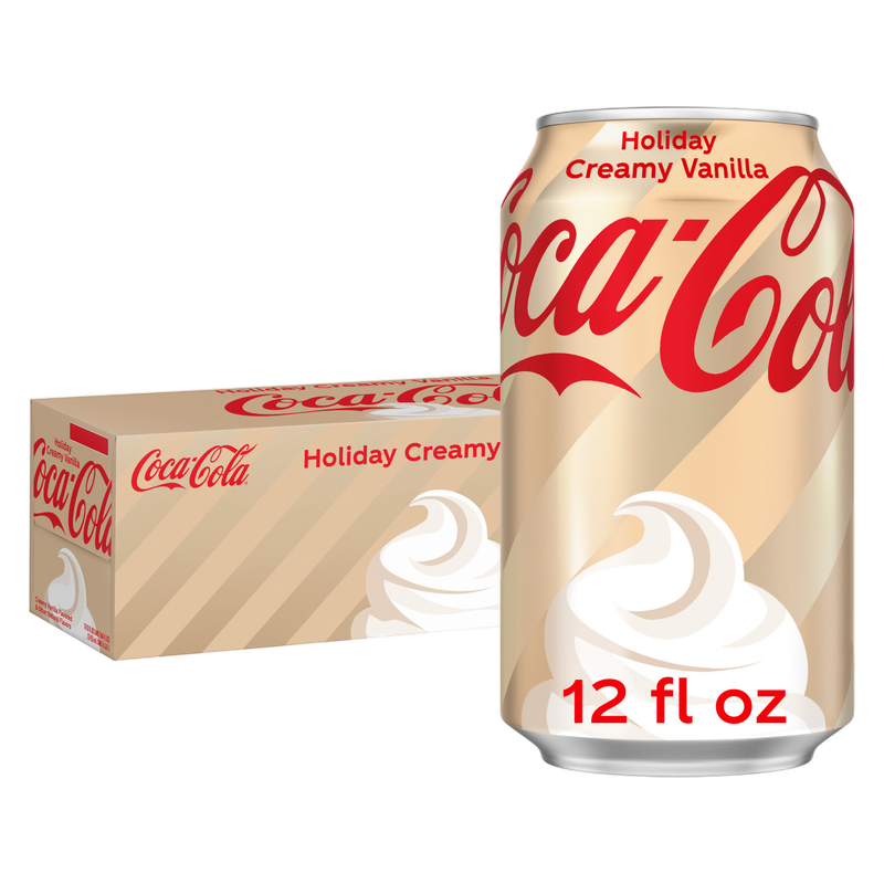 Coca-Cola Holiday Creamy Vanilla, paquete de 12 latas de 12 oz