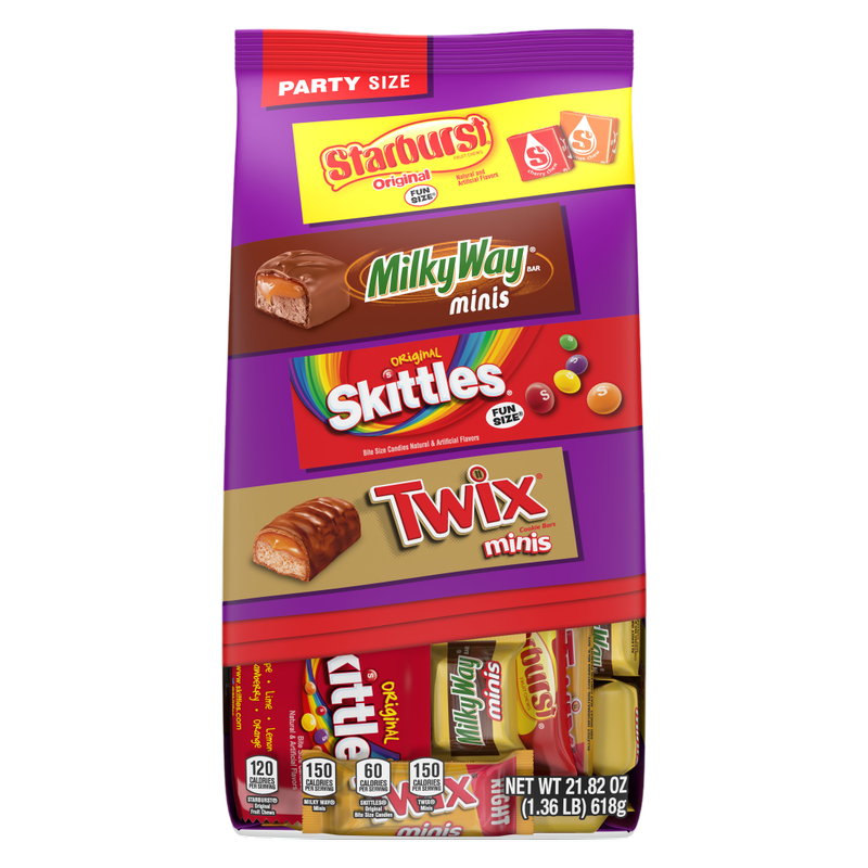 Twix, Skittles, Starburst, & Milky Way Variety Candy Assortment, Party Size - 21.82oz 60 Count Bag