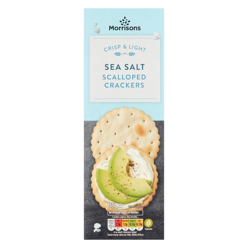 Morrisons Sea Salt Scalloped Crackers, 185g