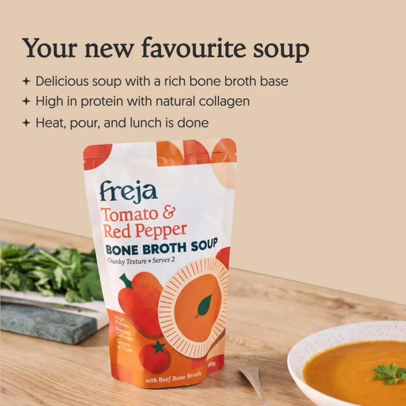 Freja Tomato & Red Pepper Bone Broth Soup, 560g