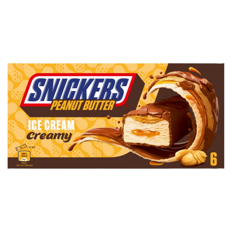 Snickers Peanut Butter Ice Cream, 6 x 41.5ml