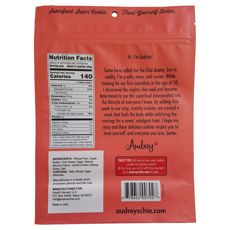 Audrey's Chia Cookies Almond 4oz