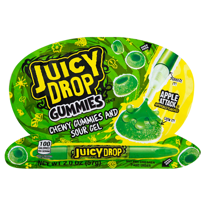 Juicy Drop Gummies Assorted Sweet Gummy Candy & Sour Gel Pen 1ct
