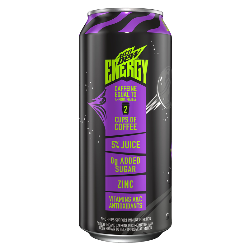 Mountain Dew Energy Pitch Black 16oz Can