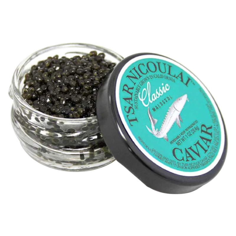 Tsar Nicoulai Sturgeon Classic Caviar with Mother of Pearl Spoon - 1oz