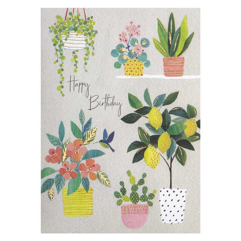 NIQUEA.D "Lemon Tree and Plants" Birthday Card 5x7 inches