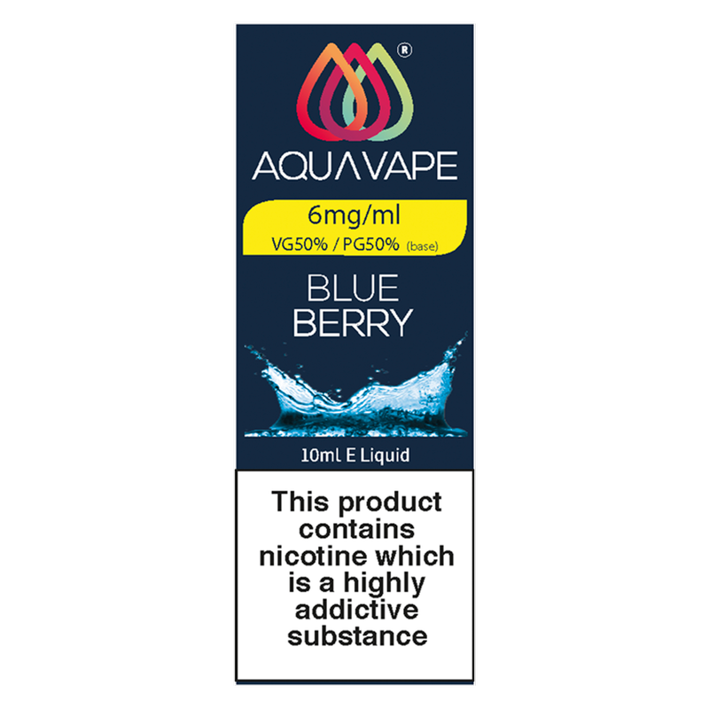 Aqua Vape Blueberry E-Liquid 6mg/ml, 10ml