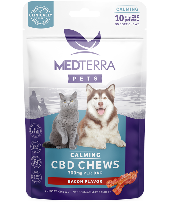 Medterra CBD Bacon Calming Pet Chews 10mg 30ct