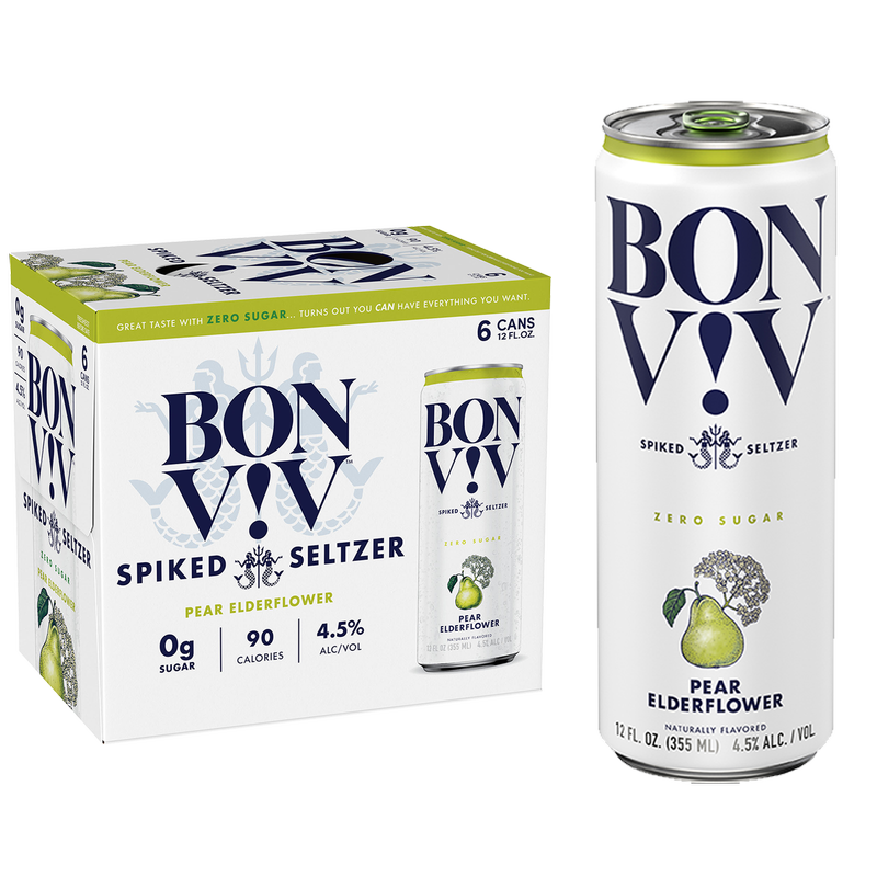 BON VIV Spiked Seltzer Pear Elderflower 6pk 12oz Can 4.5% ABV