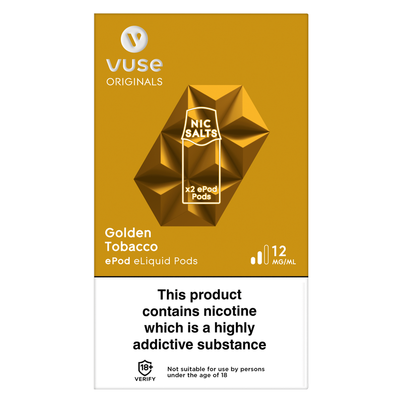 Vuse v-Pro Pods Golden Tobacco 12mg/ml, 2 x 2ml