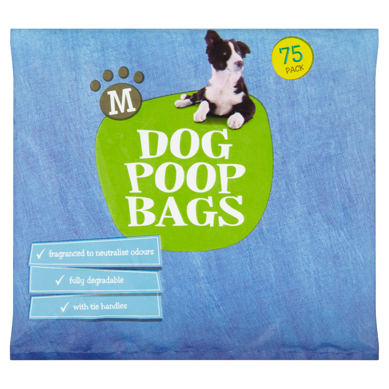 Morrisons Dog Poop Bag With Closure Sticker, 75pcs