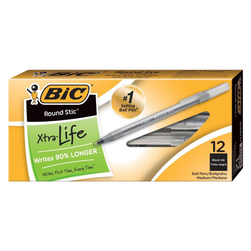 BIC Black Ballpoint Pens 12pk