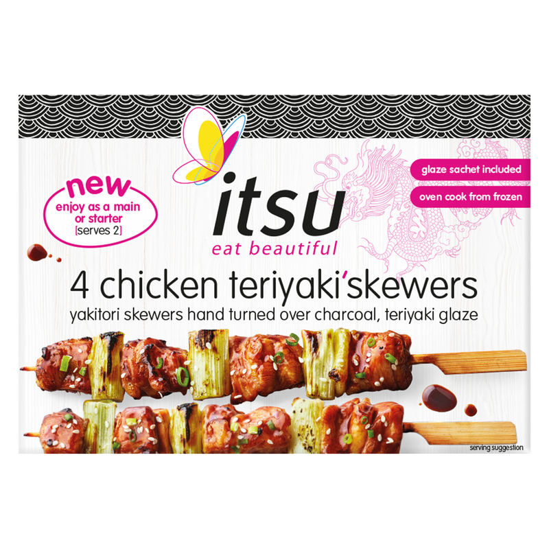 Itsu 4 Chicken Teriyaki Skewers, 260g