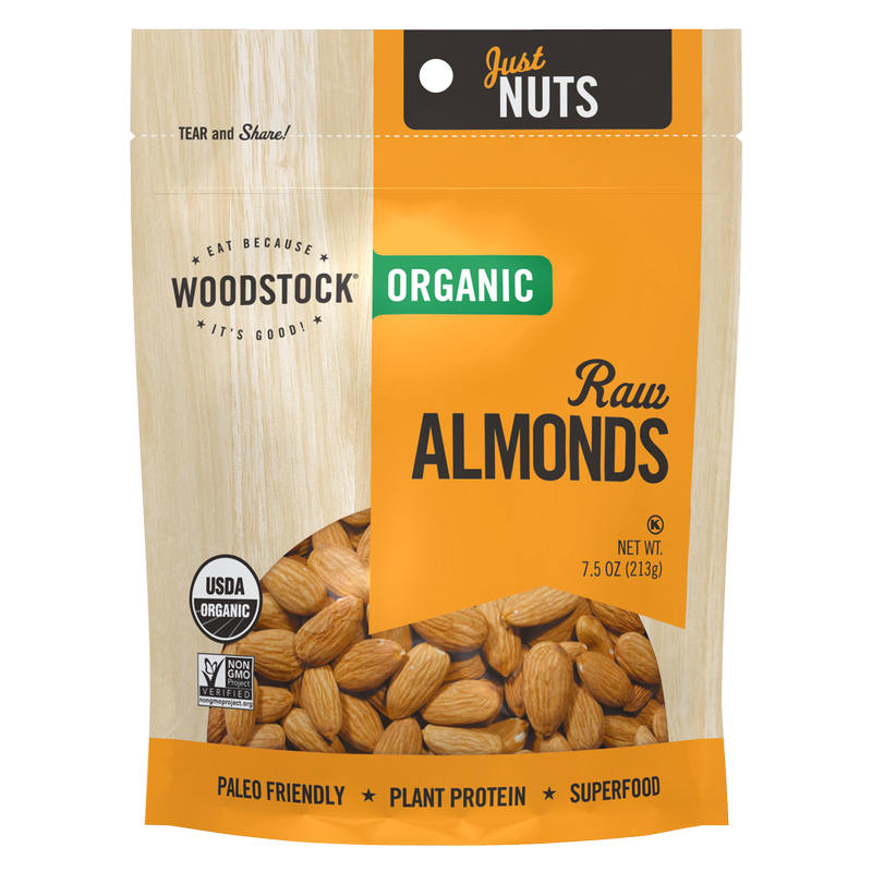 Woodstock Organic Raw Almonds, 7.5 oz