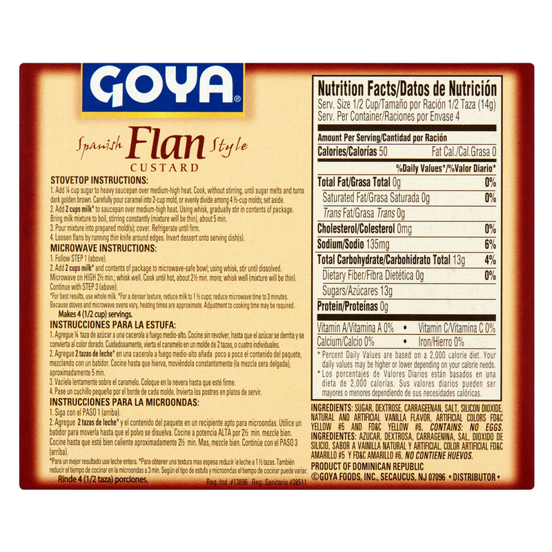 Goya Flan Custard Dessert Mix 2oz