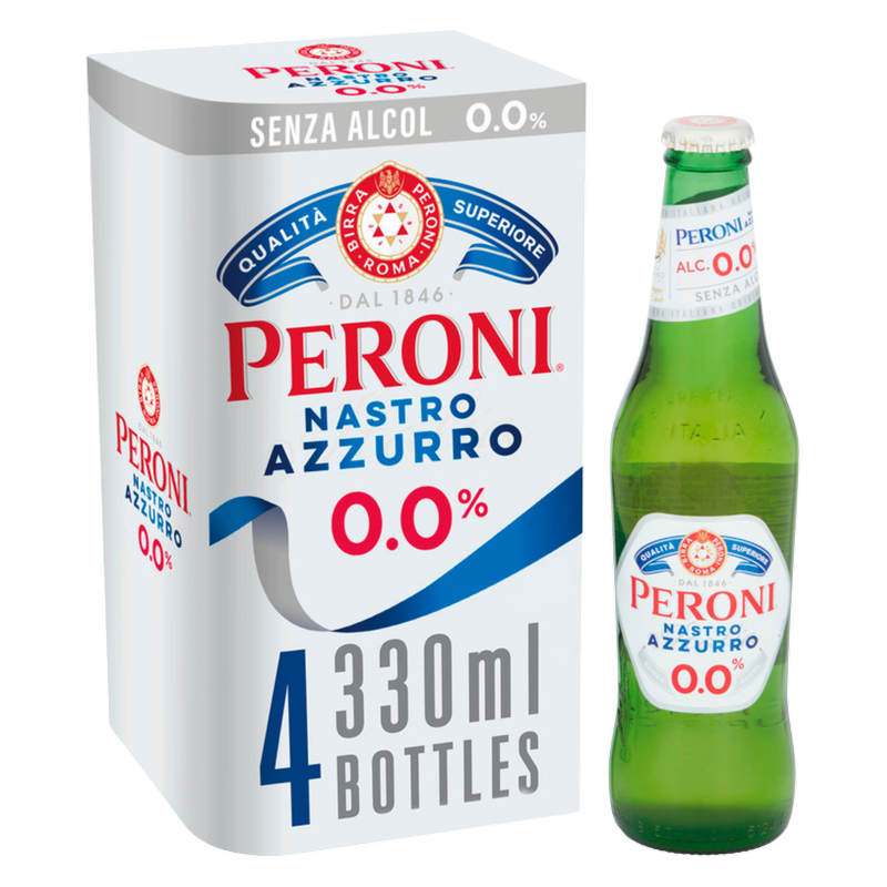 Peroni Nastro Azzurro 0.0%, 4 x 330ml