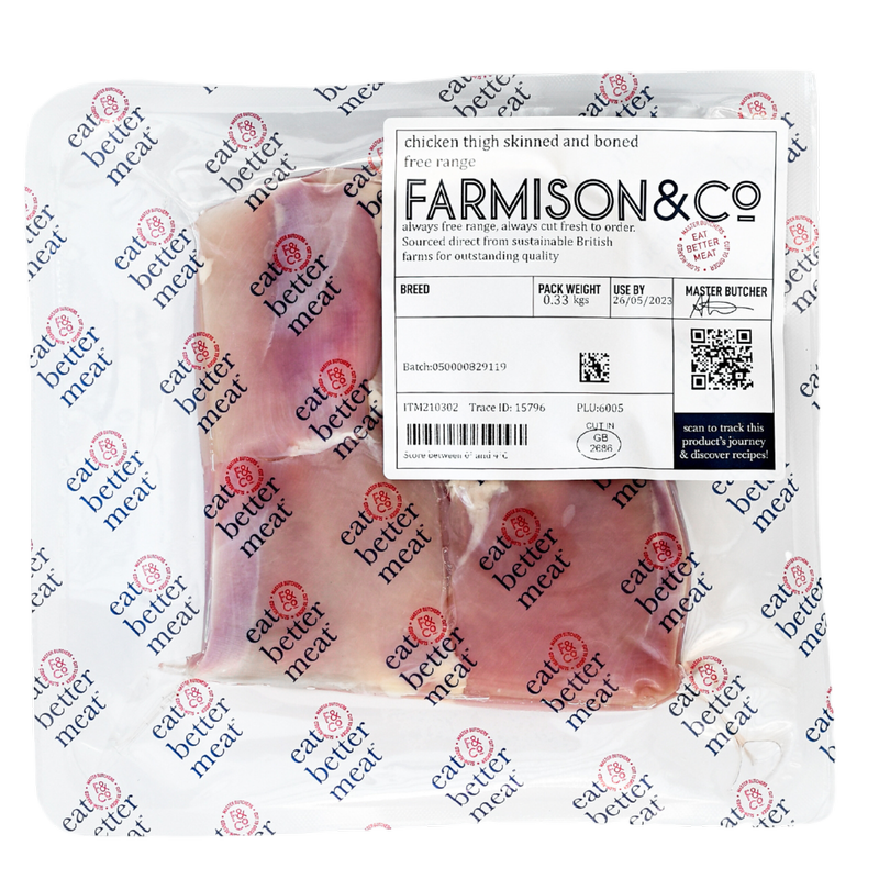 Farmison & Co Free Range Boneless Chicken Thighs, 4 x 75g
