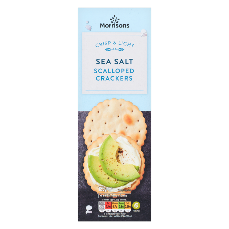 Morrisons Sea Salt Scalloped Crackers, 185g