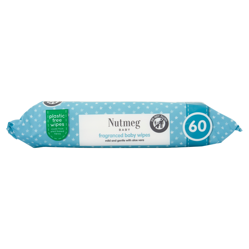 Nutmeg Fragranced Baby Wipes, 60pcs