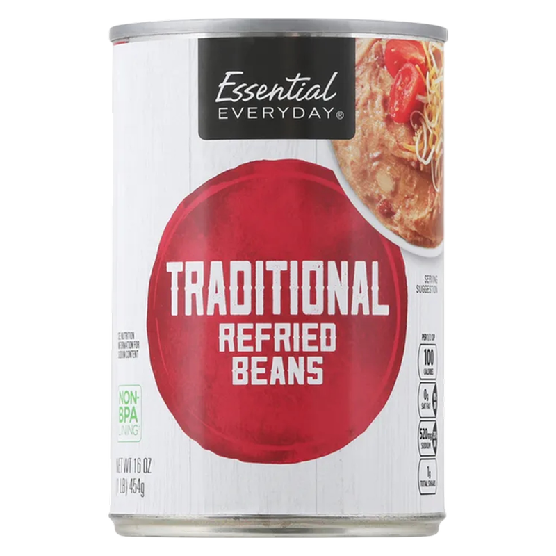 Essential Everyday Traditional Refried Beans, 16oz. 