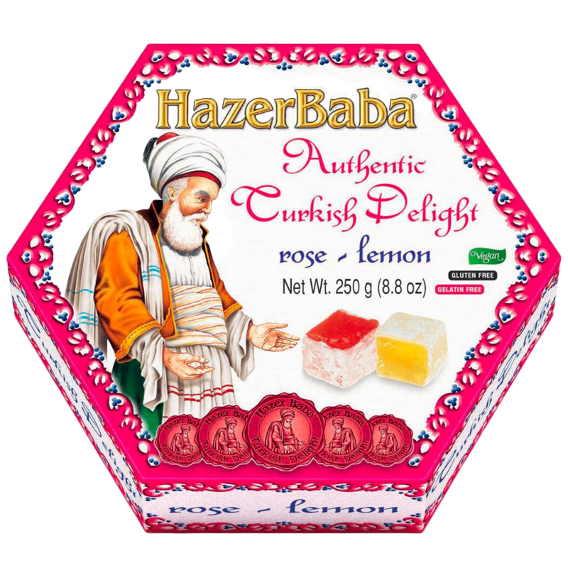 Hazer Baba Rose and Lemon Turkish Delight, 250g