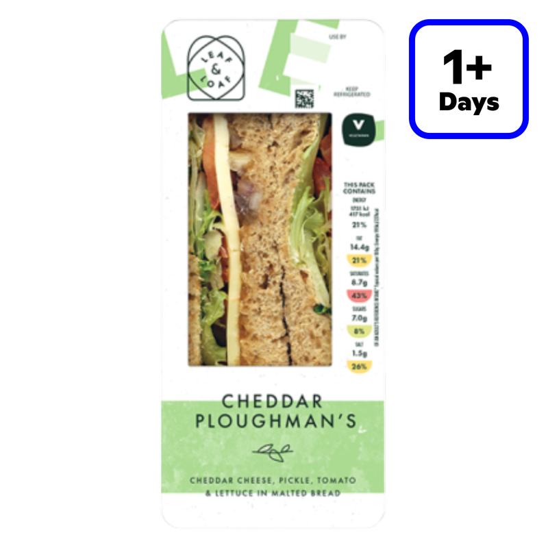 Leaf & Loaf Cheddar Ploughman's Sandwich, 1pcs