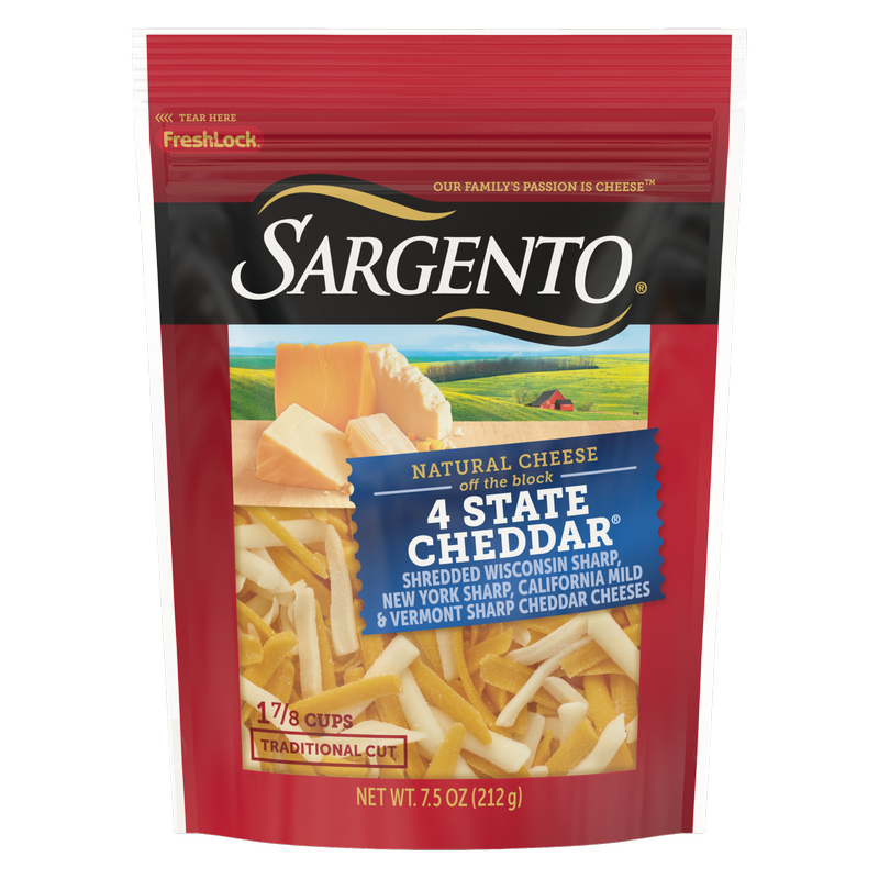 Sargento Shredded 4 State Cheddar® Natural Cheese - 7.5oz