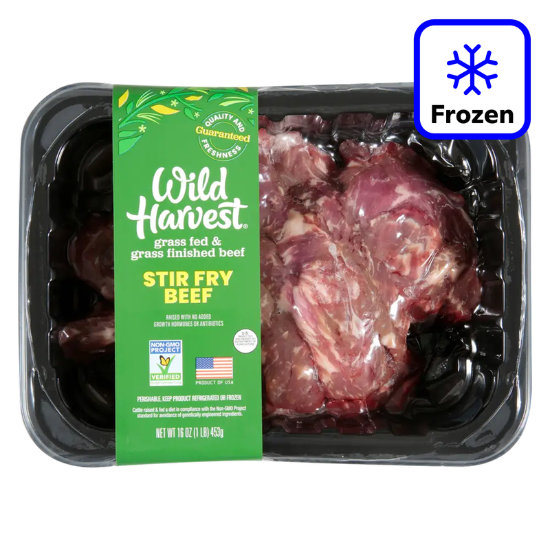 Wild Harvest Frozen Grass Fed Stir Fry Beef - 16oz