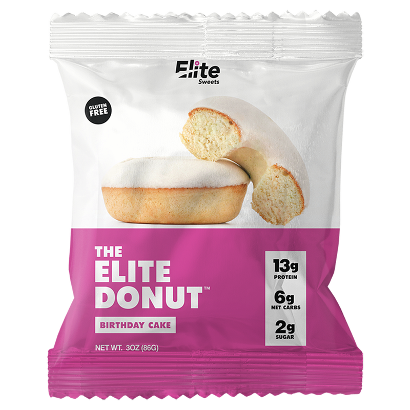 Elite Sweets Keto Friendly Birthday Cake Donut 3oz