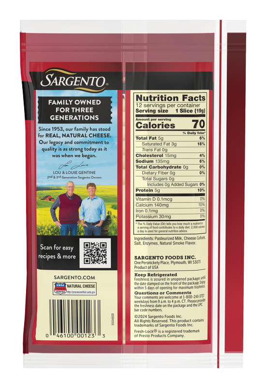 Sargento Natural Provolone Sliced Cheese - 12 slices