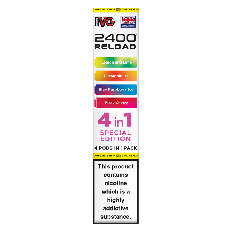 IVG 2400 4 in 1 Special Edition Reload Pods 20mg/ml, 4pcs : fast delivery by App or Online IVG 2400 4 in 1 Special Edition Reload Pods 20mg/ml, 4pcs : fast delivery by App or Online