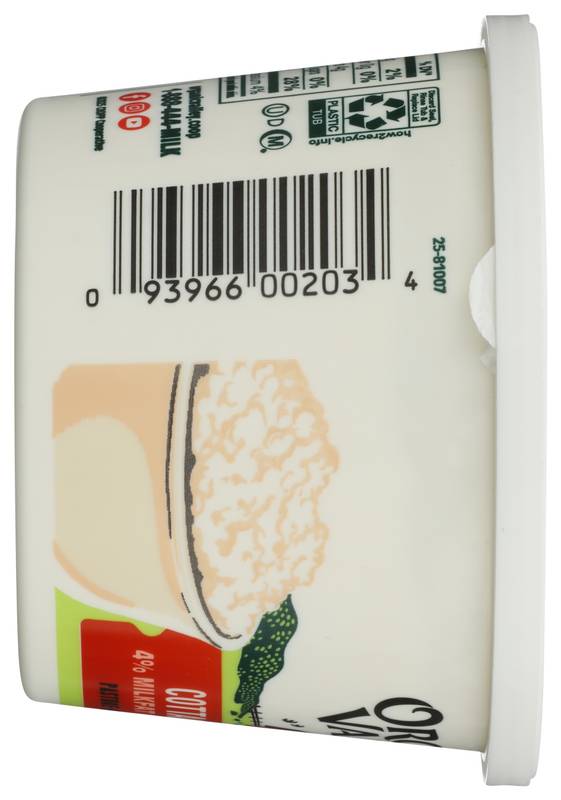 Organic Valley Requesón 4% de grasa, cuajada pequeña, 1 libra