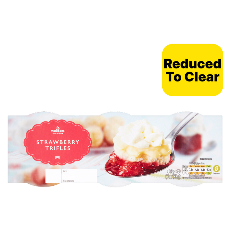 Reduced - Morrisons Strawberry Trifle, 3 x 135g