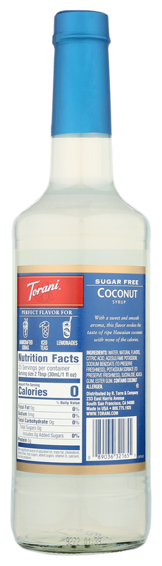 Torani Sugar Free Coconut Syrup 750ml