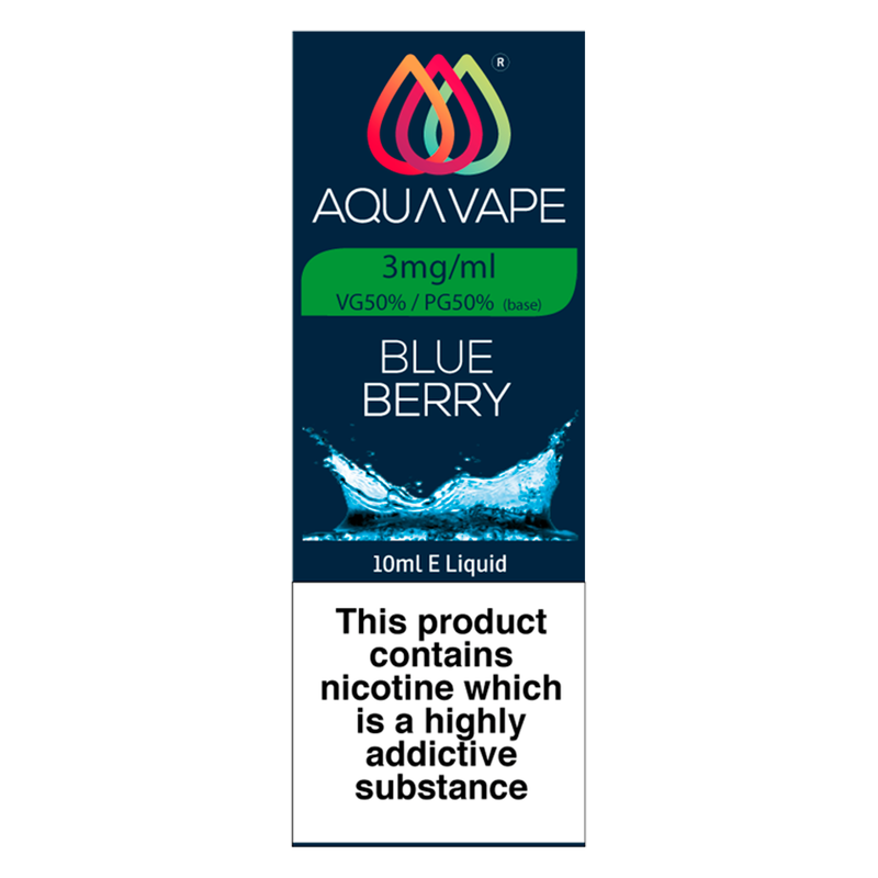 Aqua Vape Blueberry E-Liquid 3mg/ml, 10ml
