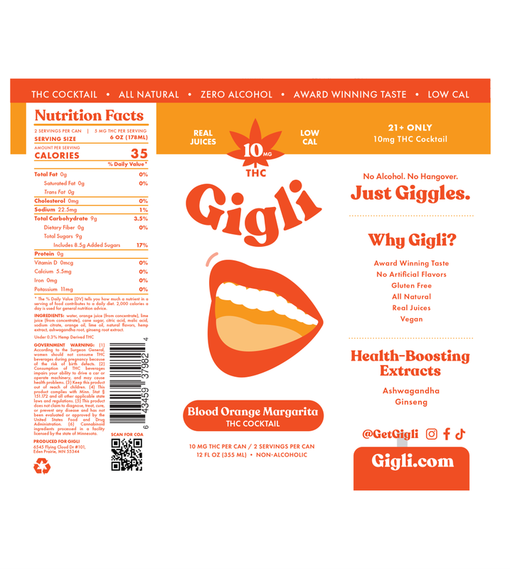 Gigli 10mg THC Blood Orange Margarita 4pk 12oz Can- XL