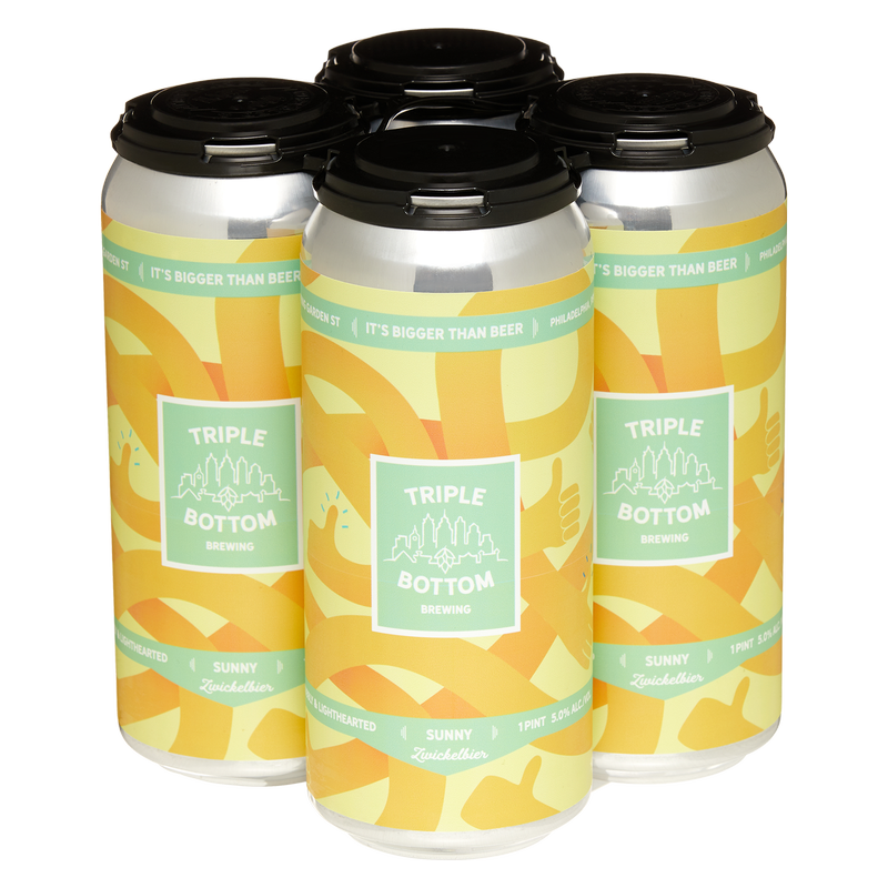 Triple Bottom Brewing Sunny Zwickelbier Lager 4pk 16oz Can 5.0% ABV
