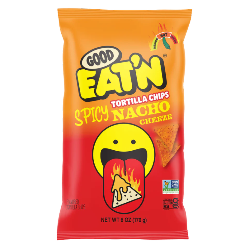Good Eat'n Spicy Nacho Cheeze Tortilla Chips, 6oz 
