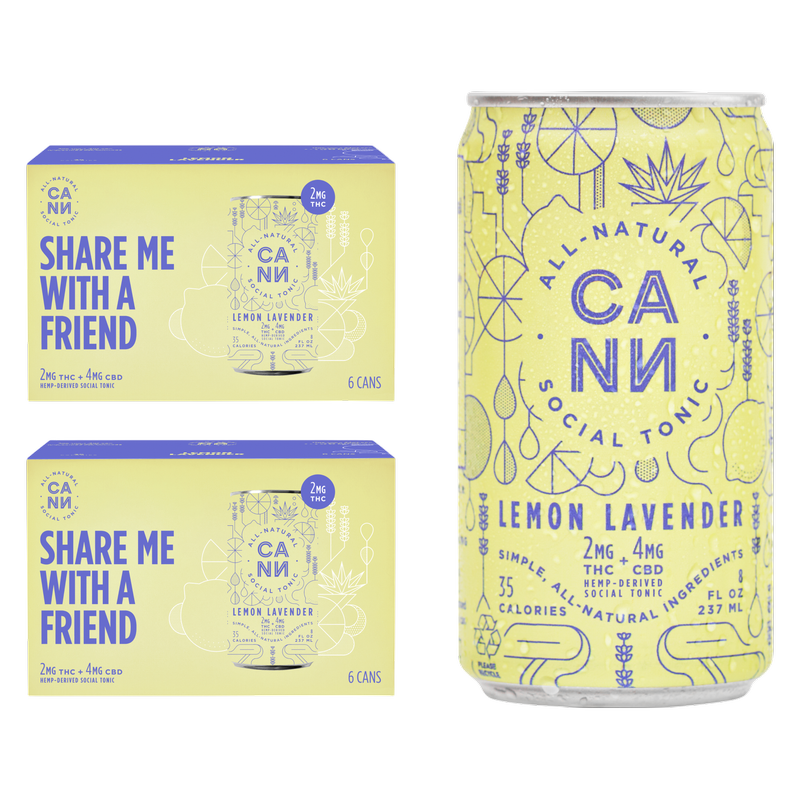 Cann Lemon Lavender 2mg THC 4mg CBD Seltzer 12pk 8oz Can